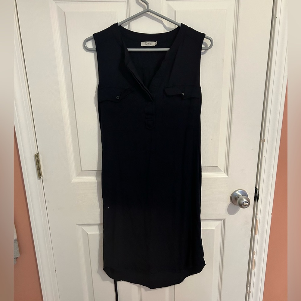 Dalia Size 6 Navy Blue Sleeveless Dress with Front Tie